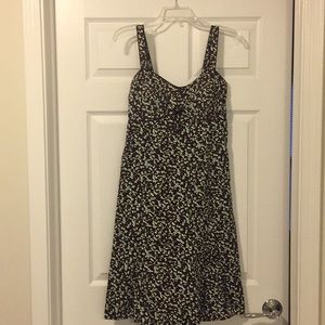 Cute sundress. Teal, brown, and white.